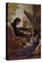 Postcard Depicting George Sand Listening to Frederic Chopin Play the Piano, 1917-Adolf Karpellus-Stretched Canvas
