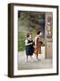 Postcard Depicting Hansel and Gretel in Front of the Gingerbread House-null-Framed Giclee Print