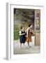 Postcard Depicting Hansel and Gretel in Front of the Gingerbread House-null-Framed Giclee Print