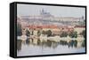 Postcard Depicting Mala Straha and Hradcany Castle, Prague, 1922-null-Framed Stretched Canvas