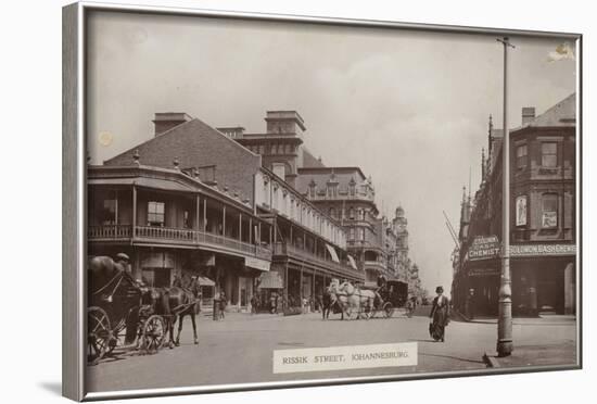 Postcard Depicting Rissik Street in Johannesburg-null-Framed Photographic Print