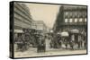 Postcard Depicting Rue Saint-Lazare in Paris, C.1900 (Photolitho)-French Photographer-Stretched Canvas