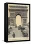 Postcard Depicting the Arc De Triomphe on the Champs-Elysees-null-Framed Stretched Canvas