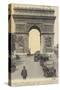 Postcard Depicting the Arc De Triomphe on the Champs-Elysees-null-Stretched Canvas