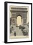 Postcard Depicting the Arc De Triomphe on the Champs-Elysees-null-Framed Photographic Print