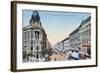 Postcard Depicting the Avenue Andrassy in Budapest, Hungary, 1913-null-Framed Giclee Print