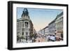 Postcard Depicting the Avenue Andrassy in Budapest, Hungary, 1913-null-Framed Giclee Print