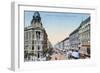 Postcard Depicting the Avenue Andrassy in Budapest, Hungary, 1913-null-Framed Giclee Print