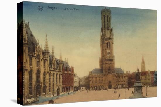 Postcard Depicting the Belfry of Bruges-null-Stretched Canvas