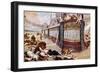 Postcard Depicting the Bloody Games in the Arena in Rome, Illustration from "Quo Vadis," 1910-Jan Styka-Framed Giclee Print