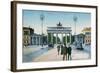 Postcard Depicting the Brandenburg Gate in Berlin-null-Framed Giclee Print