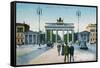 Postcard Depicting the Brandenburg Gate in Berlin-null-Framed Stretched Canvas