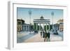 Postcard Depicting the Brandenburg Gate in Berlin-null-Framed Giclee Print