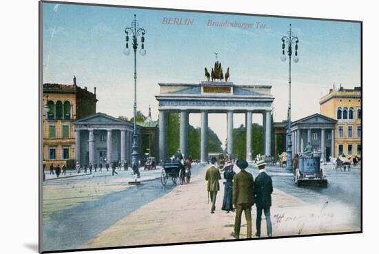 Postcard Depicting the Brandenburg Gate in Berlin-null-Mounted Giclee Print