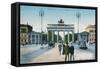 Postcard Depicting the Brandenburg Gate in Berlin-null-Framed Stretched Canvas