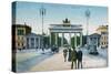 Postcard Depicting the Brandenburg Gate in Berlin-null-Stretched Canvas