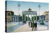 Postcard Depicting the Brandenburg Gate in Berlin-null-Stretched Canvas