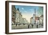 Postcard Depicting the Centre of Pest with Rakoczi Street and the Rokus Hospital-null-Framed Giclee Print