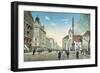 Postcard Depicting the Centre of Pest with Rakoczi Street and the Rokus Hospital-null-Framed Giclee Print