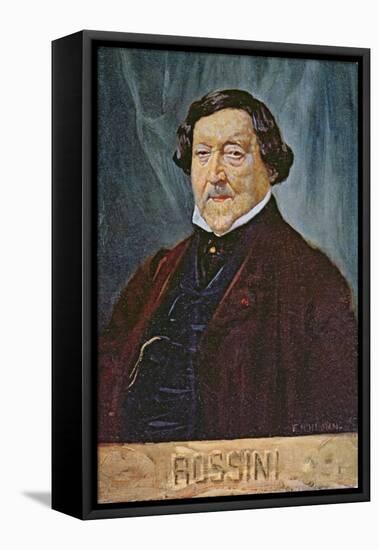 Postcard Depicting the Composer Rossini, c.1900-null-Framed Stretched Canvas