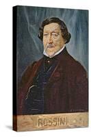 Postcard Depicting the Composer Rossini, c.1900-null-Stretched Canvas