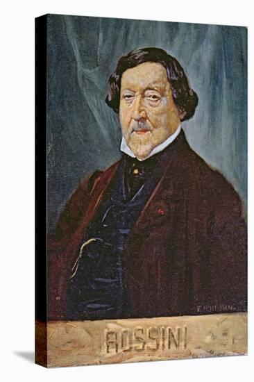 Postcard Depicting the Composer Rossini, c.1900-null-Stretched Canvas