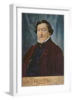 Postcard Depicting the Composer Rossini, c.1900-null-Framed Giclee Print