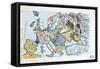 Postcard Depicting the Countries of Europe as Women-Gil Baer-Framed Stretched Canvas