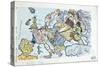 Postcard Depicting the Countries of Europe as Women-Gil Baer-Stretched Canvas