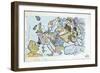 Postcard Depicting the Countries of Europe as Women-Gil Baer-Framed Giclee Print