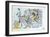 Postcard Depicting the Countries of Europe as Women-Gil Baer-Framed Giclee Print