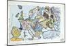 Postcard Depicting the Countries of Europe as Women-Gil Baer-Mounted Giclee Print