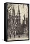 Postcard Depicting the Eglise Des Reformes and the Monument Des Mobiles-null-Framed Stretched Canvas