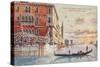 Postcard Depicting the Facade and Terrace of the Grunwald Grand Hotel D'Italie-null-Stretched Canvas