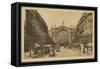 Postcard Depicting the Gare Du Nord and the Boulevard Denain in Paris, C.1920 (B/W Photo)-French Photographer-Framed Stretched Canvas