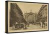 Postcard Depicting the Gare Du Nord and the Boulevard Denain in Paris, C.1920 (B/W Photo)-French Photographer-Stretched Canvas