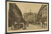 Postcard Depicting the Gare Du Nord and the Boulevard Denain in Paris, C.1920 (B/W Photo)-French Photographer-Mounted Giclee Print