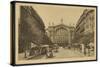 Postcard Depicting the Gare Du Nord and the Boulevard Denain in Paris, C.1920 (B/W Photo)-French Photographer-Stretched Canvas