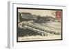 Postcard Depicting the Grande Plage of Biarritz, C.1900 (B/W Photo)-French Photographer-Framed Giclee Print