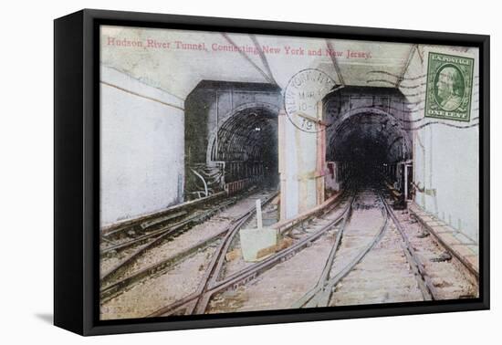 Postcard Depicting the Hudson River Tunnel Connecting New York and New Jersey, 1911-null-Framed Stretched Canvas