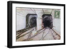 Postcard Depicting the Hudson River Tunnel Connecting New York and New Jersey, 1911-null-Framed Giclee Print