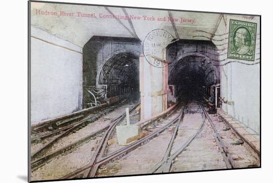 Postcard Depicting the Hudson River Tunnel Connecting New York and New Jersey, 1911-null-Mounted Giclee Print