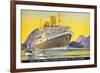 Postcard Depicting the Royal Mail Turbine Steamer Alcantara at Rio de Janeiro, 1930S-Kenneth Shoesmith-Framed Giclee Print