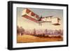 Postcard depicting the Santos-Dumont 14-bis aeroplane, c. 1910 (colour litho)-English School-Framed Giclee Print