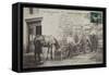 Postcard Depicting the Shoeing of a Horse in Cornes, Le Velay, C.1900 (B/W Photo)-French Photographer-Framed Stretched Canvas