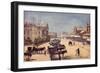 Postcard Depicting the Town Hall and Market Square-null-Framed Giclee Print