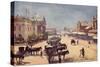 Postcard Depicting the Town Hall and Market Square-null-Stretched Canvas