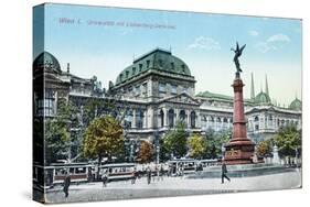 Postcard Depicting the University of Vienna and the Liebenberg Monument, circa 1915-null-Stretched Canvas