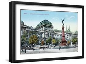 Postcard Depicting the University of Vienna and the Liebenberg Monument, circa 1915-null-Framed Giclee Print