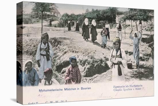 Postcard Depicting Young Muslim Women in Bosnia, 1904-null-Stretched Canvas